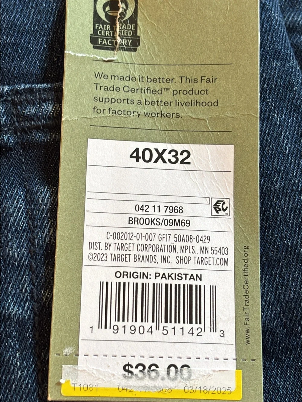 🚘 🆕Goodfellow & Co Men’s total flex slim fit Dark Blue Slim Straight Jeans 40X32